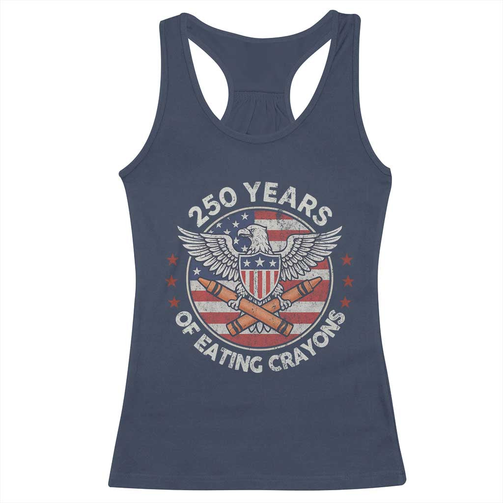 Marine Veteran 250 Years Of Eating Crayons Racerback Tank Top American Flag - Wonder Print Shop