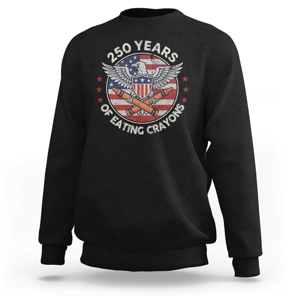 Marine Veteran 250 Years Of Eating Crayons Sweatshirt American Flag - Wonder Print Shop