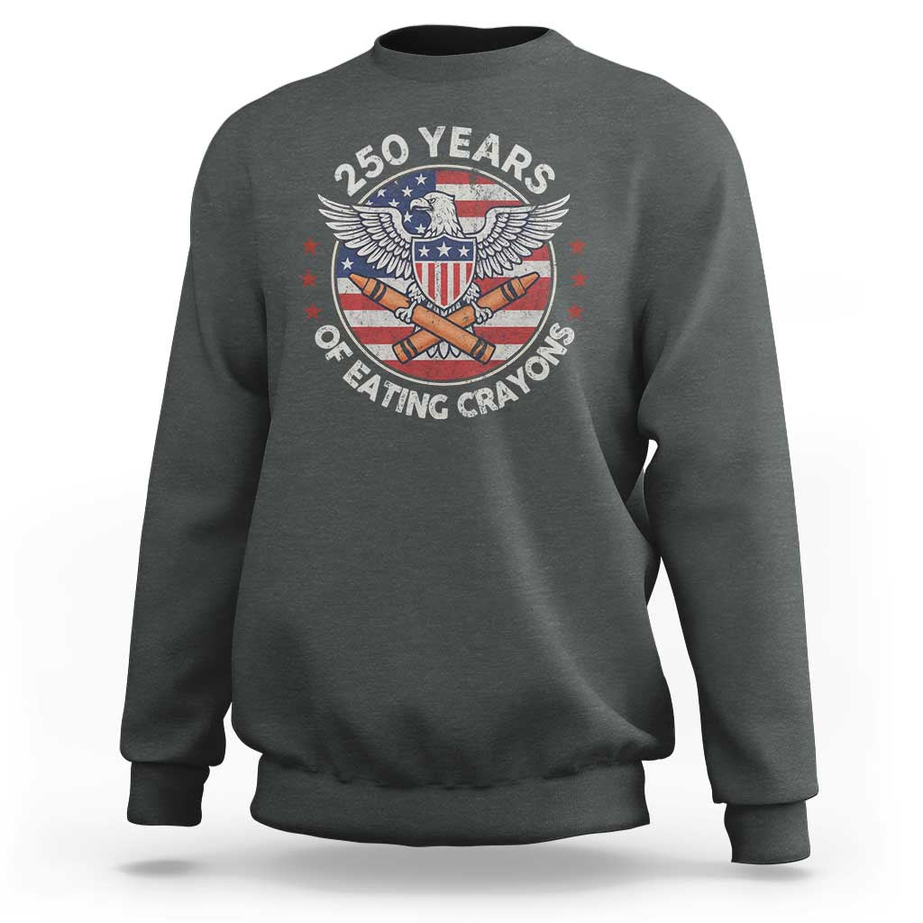 Marine Veteran 250 Years Of Eating Crayons Sweatshirt American Flag - Wonder Print Shop