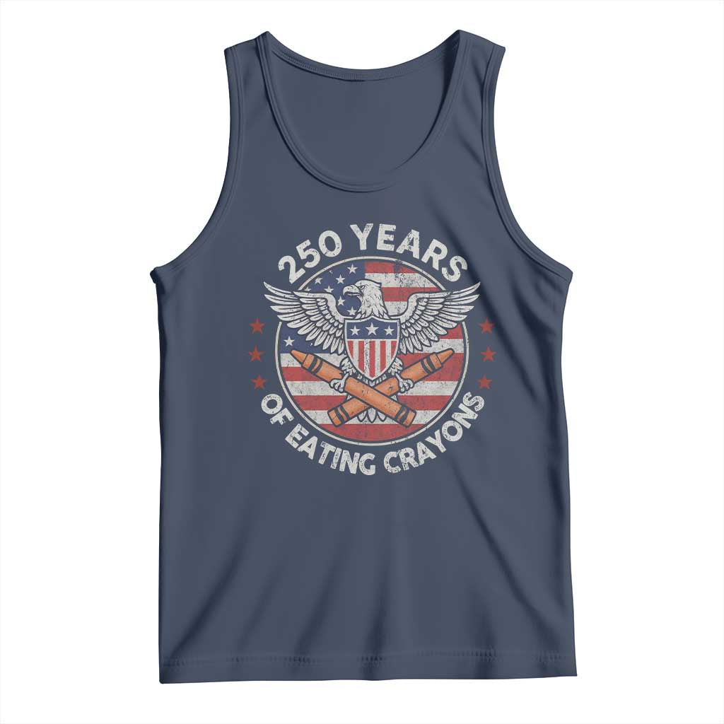 Marine Veteran 250 Years Of Eating Crayons Tank Top American Flag - Wonder Print Shop