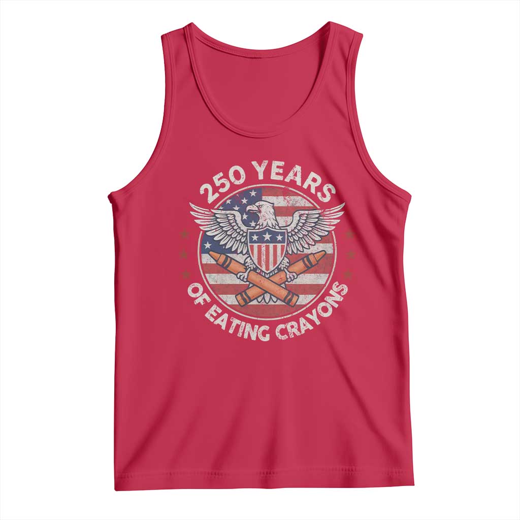 Marine Veteran 250 Years Of Eating Crayons Tank Top American Flag - Wonder Print Shop