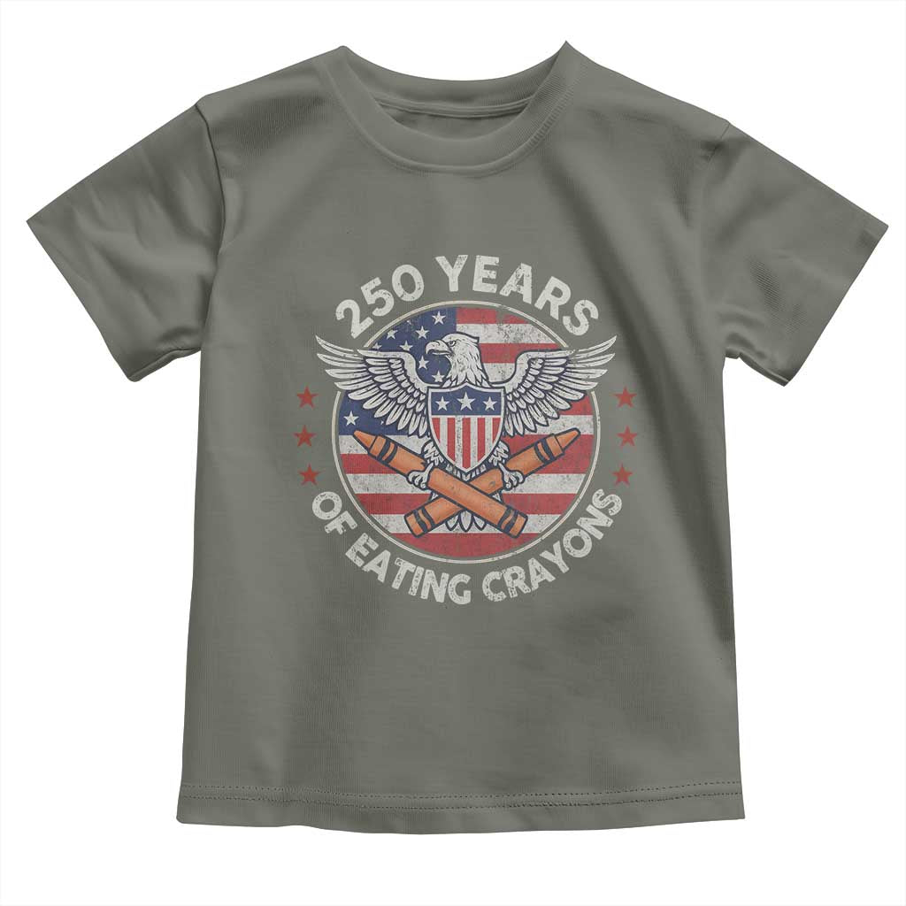 Marine Veteran 250 Years Of Eating Crayons Toddler T Shirt American Flag - Wonder Print Shop