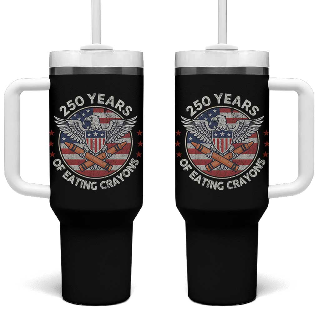 Marine Veteran 250 Years Of Eating Crayons Tumbler With Handle American Flag - Wonder Print Shop