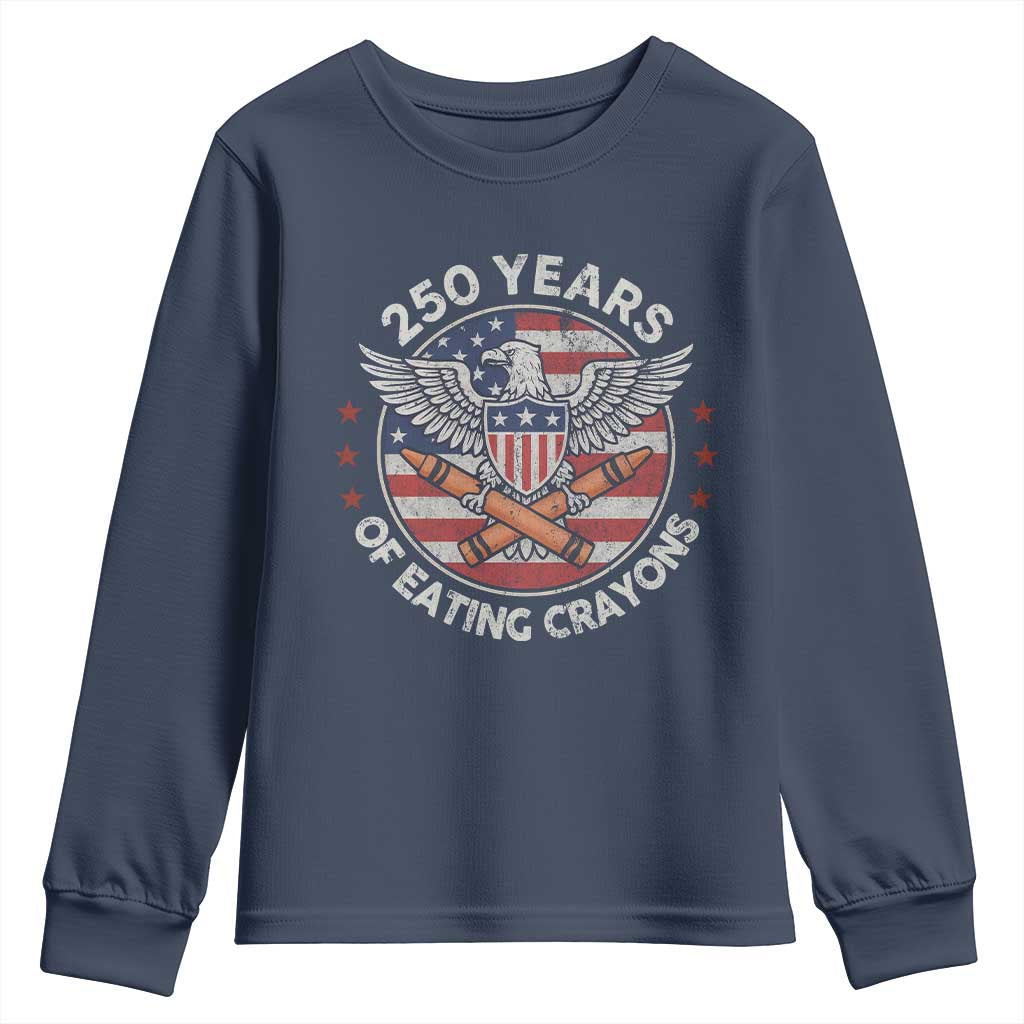 Marine Veteran 250 Years Of Eating Crayons Youth Sweatshirt American Flag - Wonder Print Shop