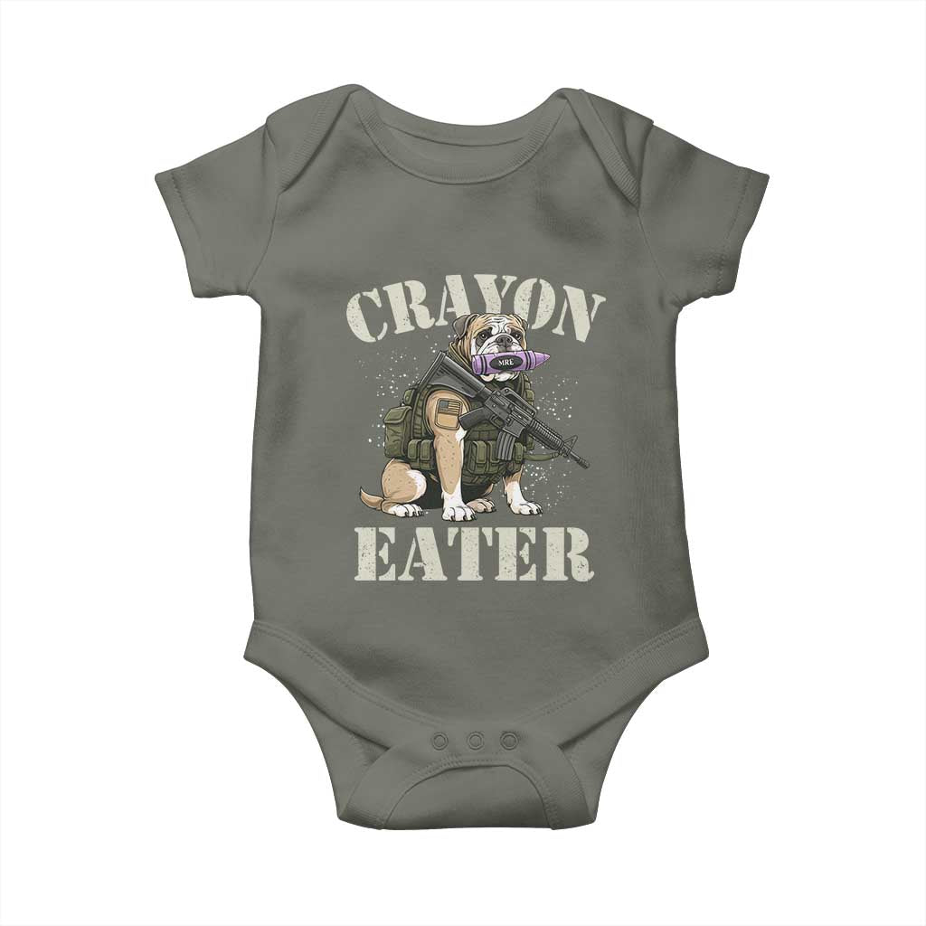 Funny Crayon Eater Baby Onesie Military Corps Proud Marine Soldier - Wonder Print Shop