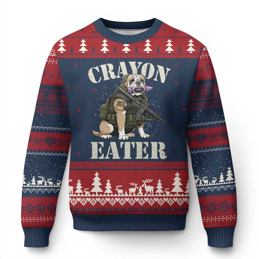 Funny Crayon Eater Ugly Christmas Sweater Military Corps Proud Marine Soldier - Wonder Print Shop