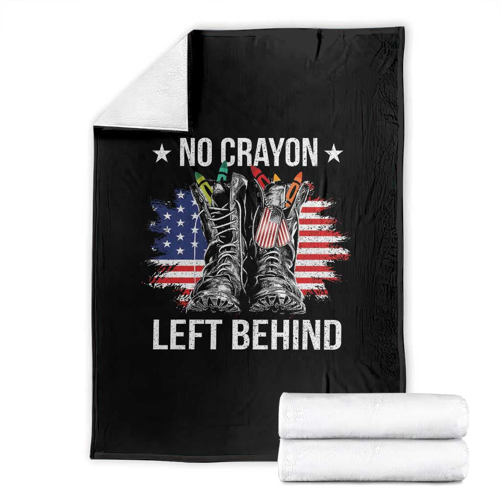 No Crayon Left Behind Throw Blanket Corps Squad Military Our Marine Troop Combat Boots - Wonder Print Shop