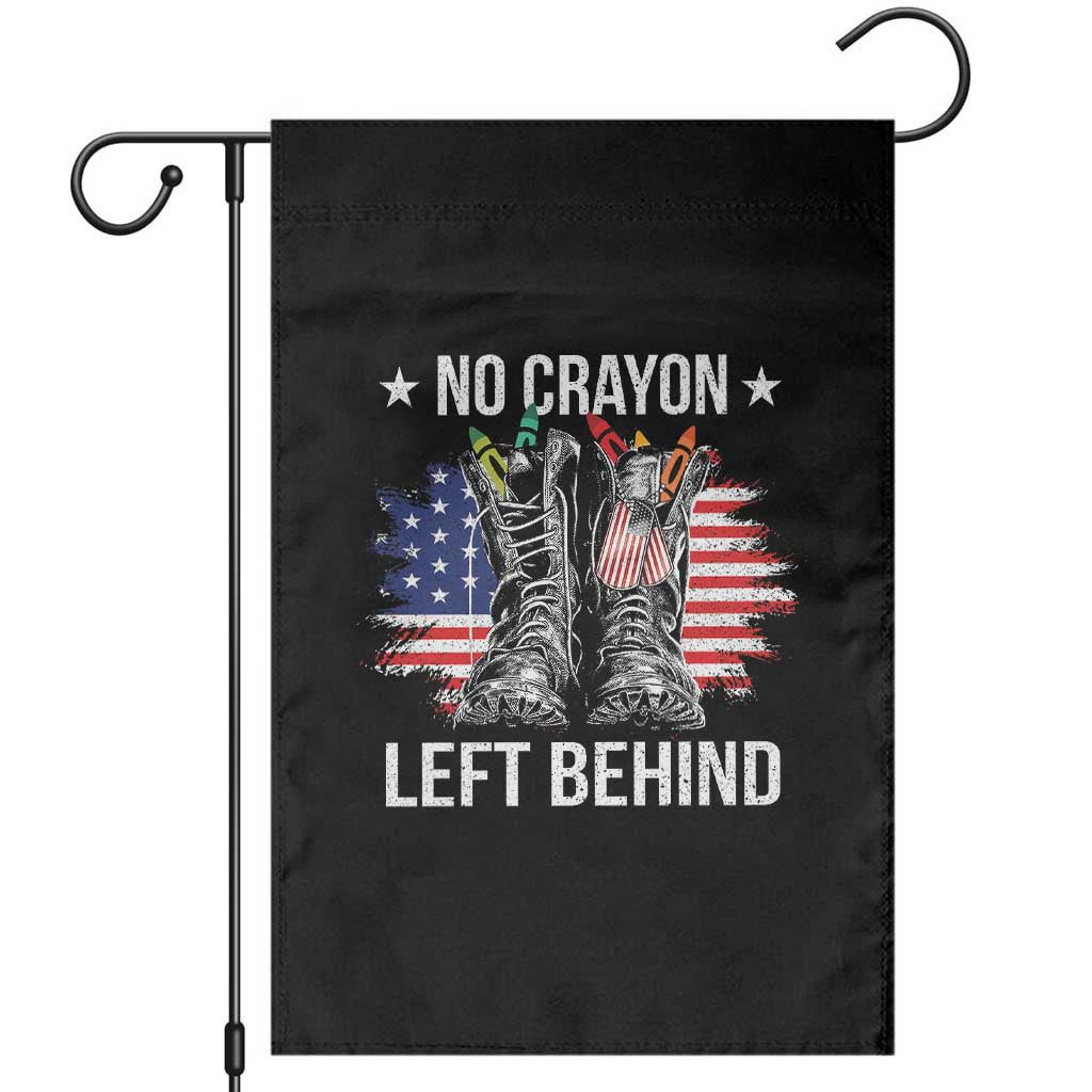 No Crayon Left Behind Garden Flag Corps Squad Military Our Marine Troop Combat Boots - Wonder Print Shop