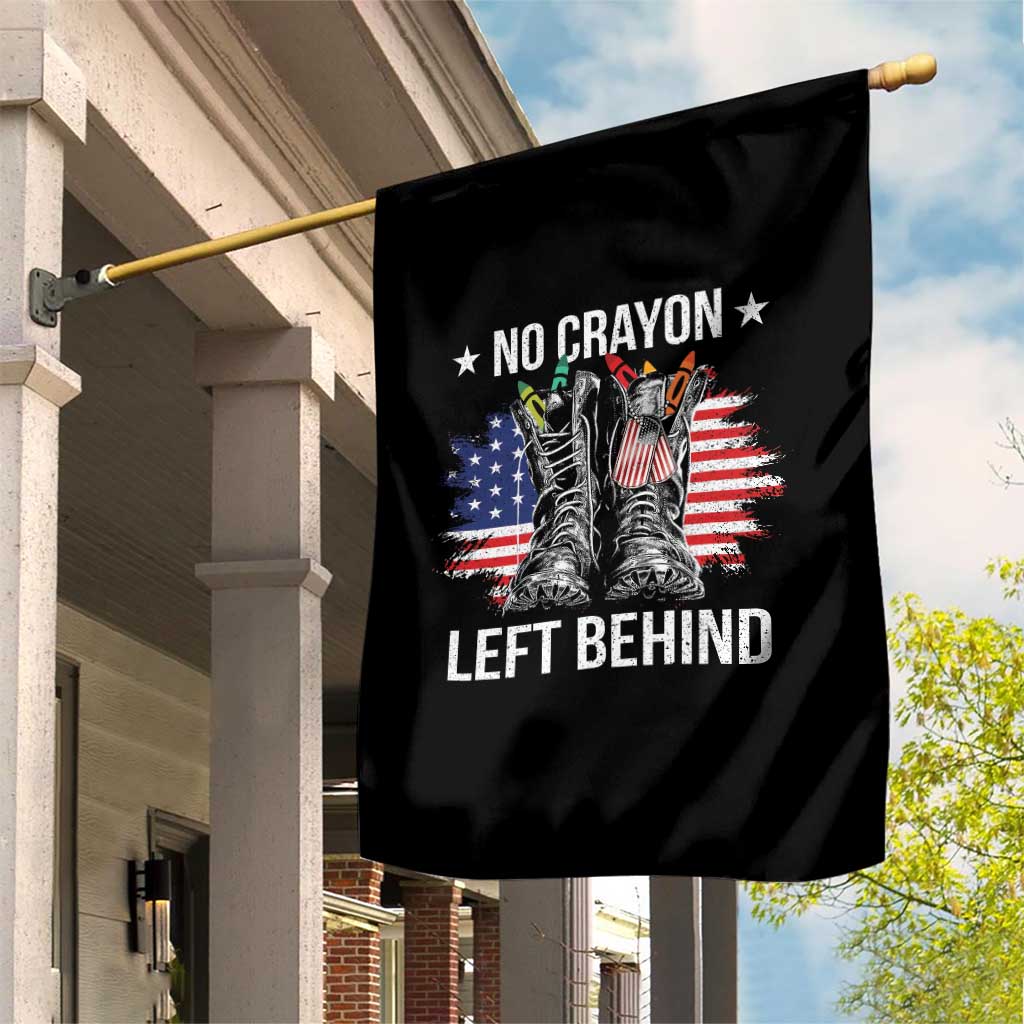 No Crayon Left Behind Garden Flag Corps Squad Military Our Marine Troop Combat Boots - Wonder Print Shop