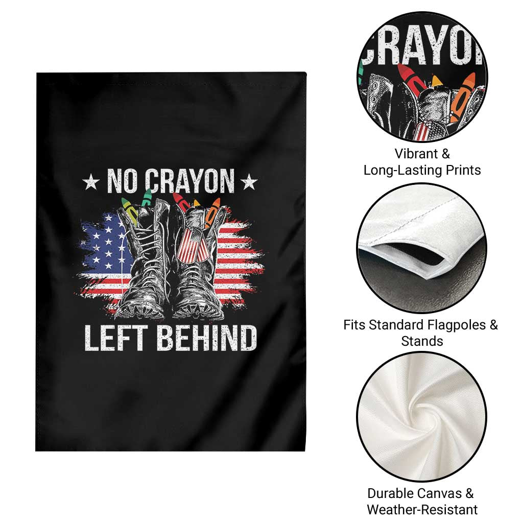 No Crayon Left Behind Garden Flag Corps Squad Military Our Marine Troop Combat Boots - Wonder Print Shop
