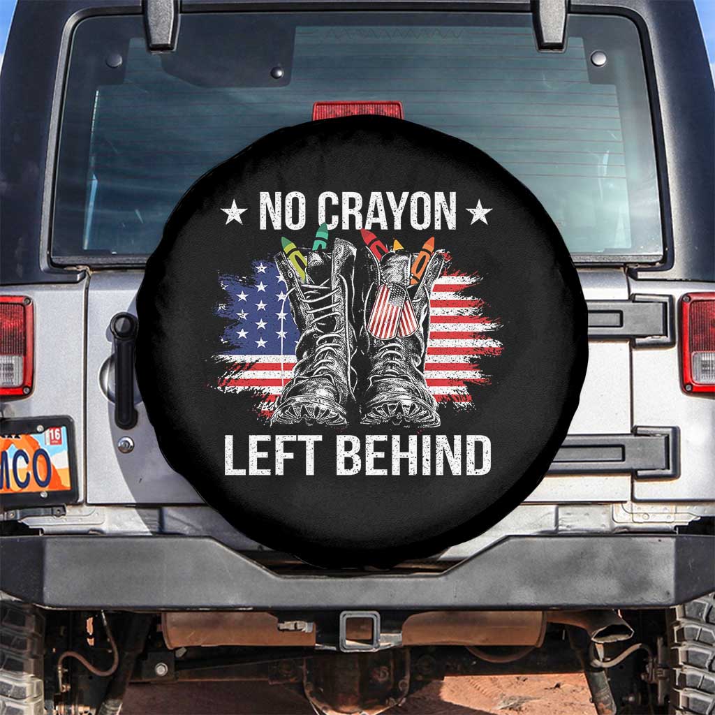 No Crayon Left Behind Spare Tire Cover Corps Squad Military Our Marine Troop Combat Boots - Wonder Print Shop