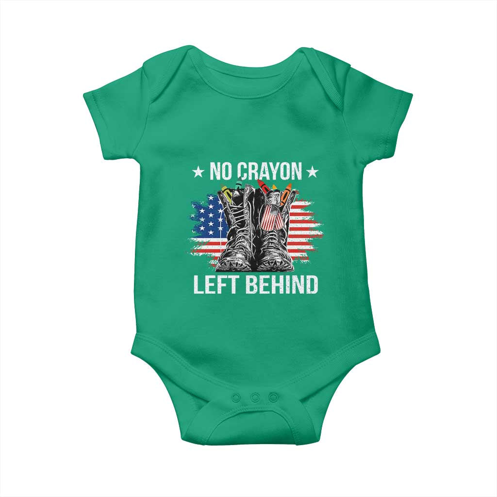 No Crayon Left Behind Baby Onesie Corps Squad Military Our Marine Troop Combat Boots - Wonder Print Shop