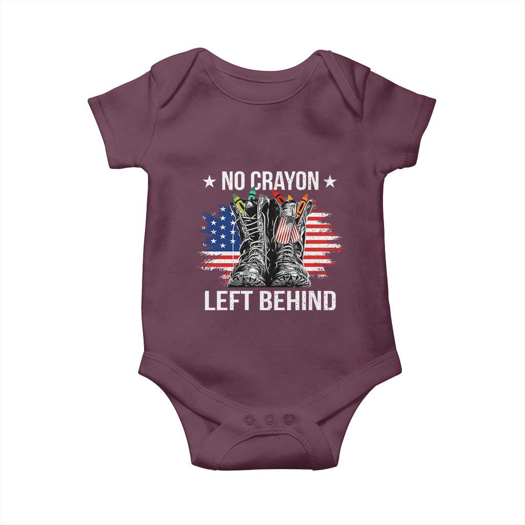 No Crayon Left Behind Baby Onesie Corps Squad Military Our Marine Troop Combat Boots - Wonder Print Shop
