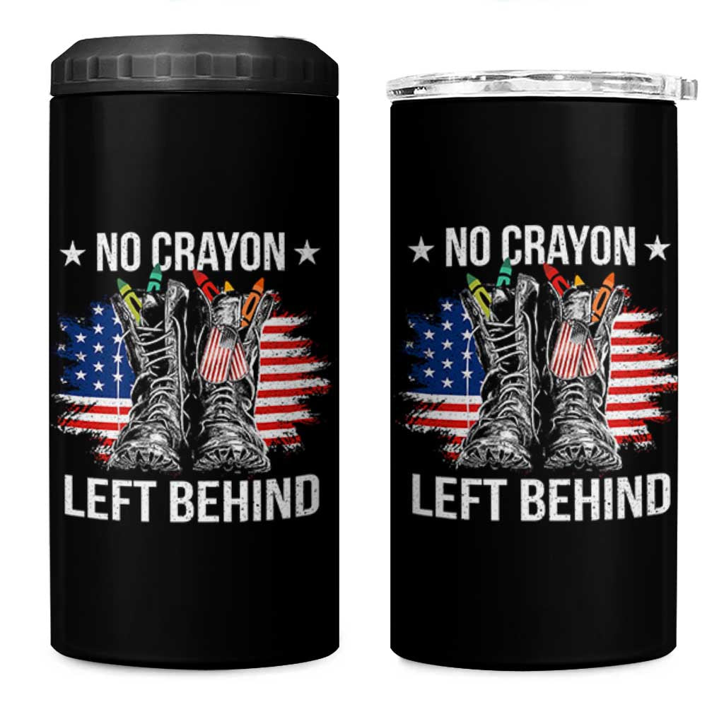 No Crayon Left Behind 4 in 1 Can Cooler Tumbler Corps Squad Military Our Marine Troop Combat Boots - Wonder Print Shop