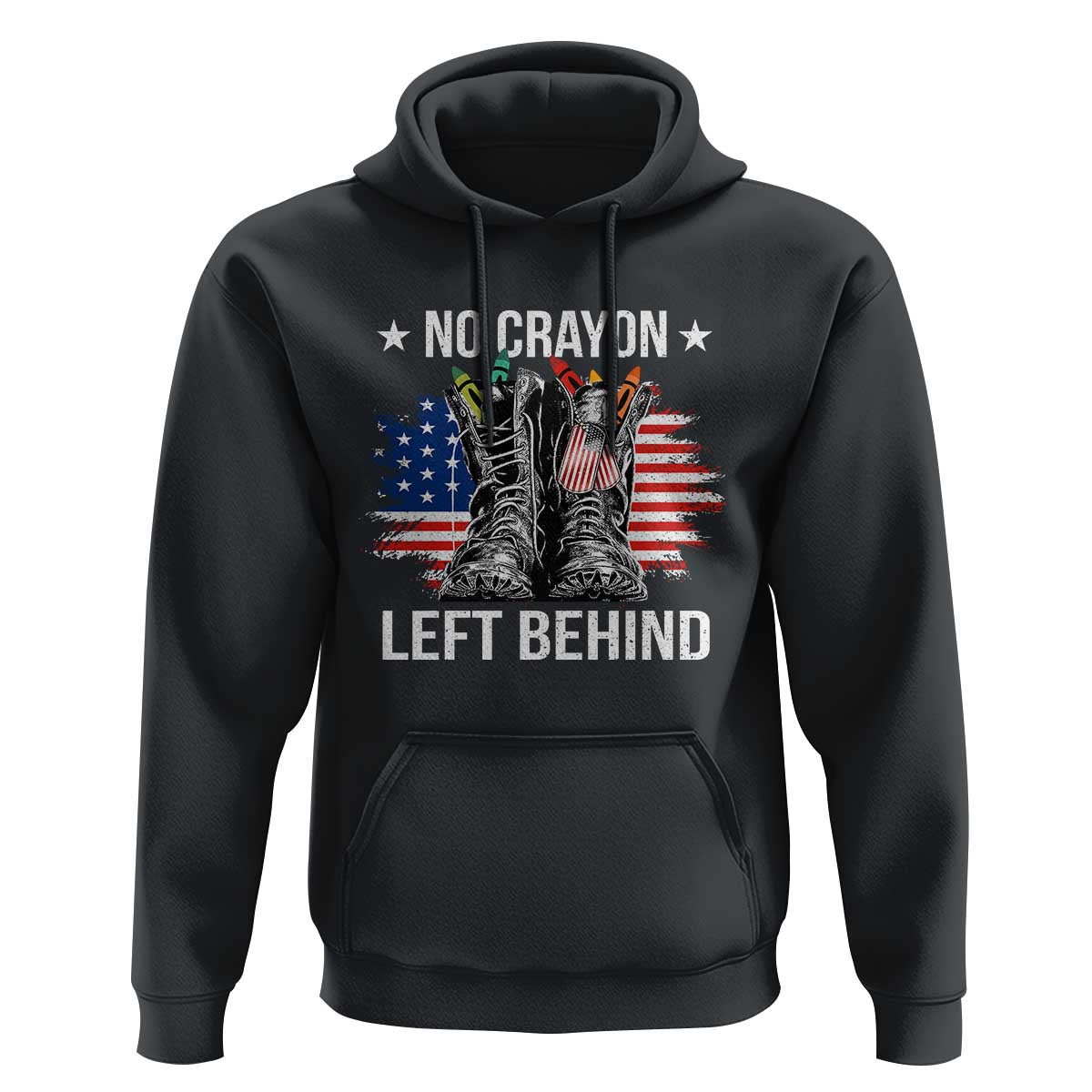 No Crayon Left Behind Hoodie Corps Squad Military Our Marine Troop Combat Boots - Wonder Print Shop
