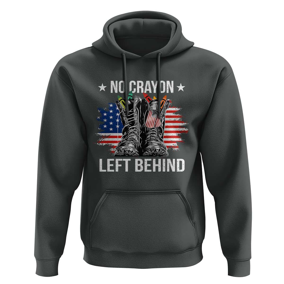 No Crayon Left Behind Hoodie Corps Squad Military Our Marine Troop Combat Boots - Wonder Print Shop