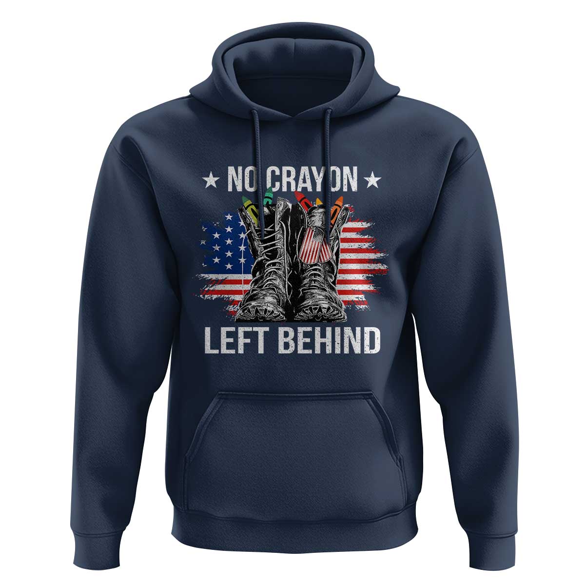 No Crayon Left Behind Hoodie Corps Squad Military Our Marine Troop Combat Boots - Wonder Print Shop