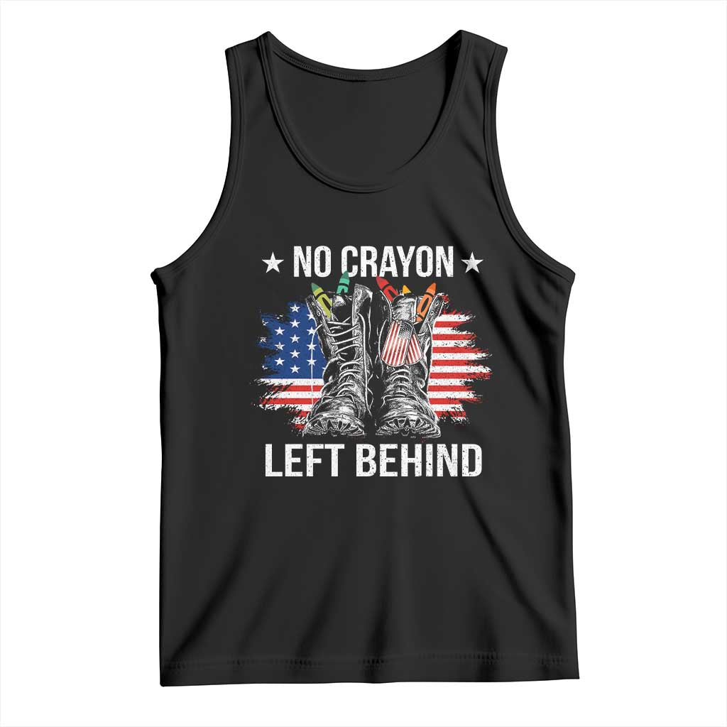 No Crayon Left Behind Tank Top Corps Squad Military Our Marine Troop Combat Boots - Wonder Print Shop