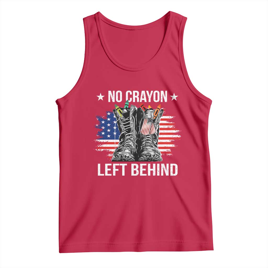No Crayon Left Behind Tank Top Corps Squad Military Our Marine Troop Combat Boots - Wonder Print Shop