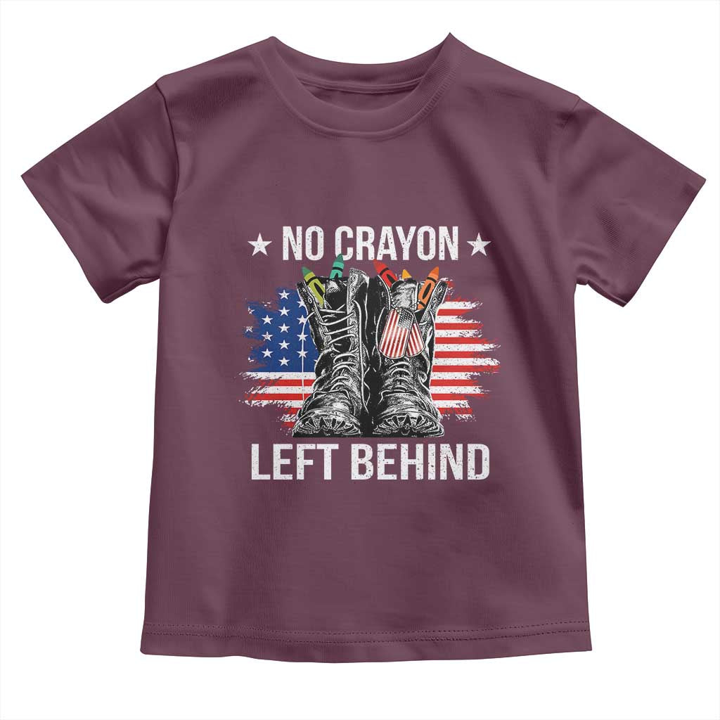 No Crayon Left Behind Toddler T Shirt Corps Squad Military Our Marine Troop Combat Boots - Wonder Print Shop