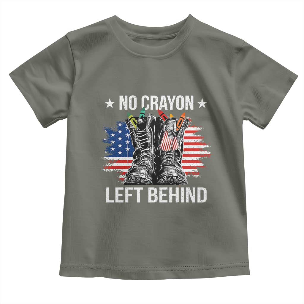 No Crayon Left Behind Toddler T Shirt Corps Squad Military Our Marine Troop Combat Boots - Wonder Print Shop