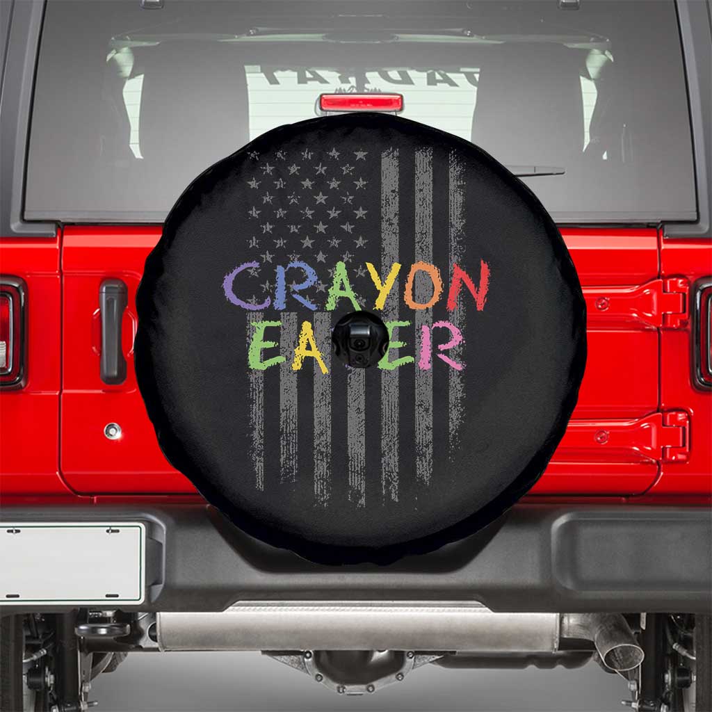 Funny Marine Military Veteran Spare Tire Cover Crayon Eater American Flag - Wonder Print Shop