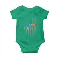 Funny Marine Military Veteran Baby Onesie Crayon Eater American Flag - Wonder Print Shop