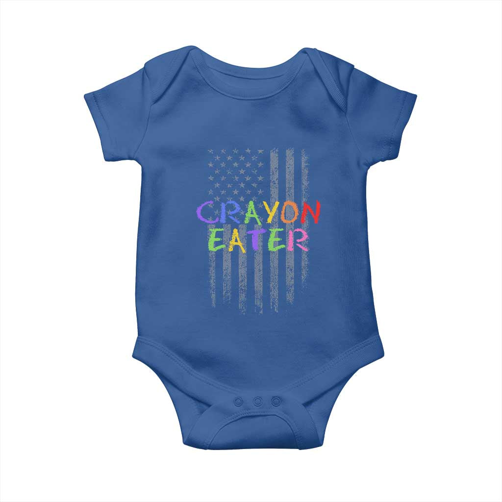 Funny Marine Military Veteran Baby Onesie Crayon Eater American Flag - Wonder Print Shop