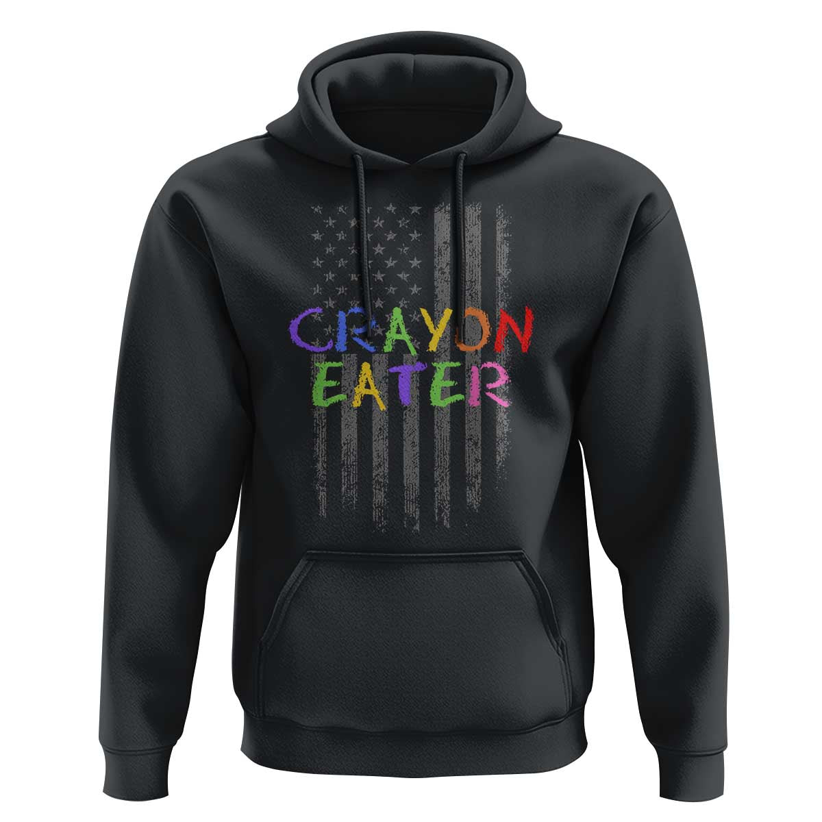 Funny Marine Military Veteran Hoodie Crayon Eater American Flag - Wonder Print Shop