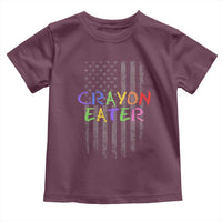 Funny Marine Military Veteran Toddler T Shirt Crayon Eater American Flag - Wonder Print Shop