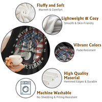 Never Underestimate A Women Who Is Also A Veteran Throw Blanket Female Veteran - Wonder Print Shop