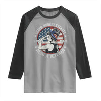 Never Underestimate A Women Who Is Also A Veteran Raglan Shirt Female Veteran - Wonder Print Shop