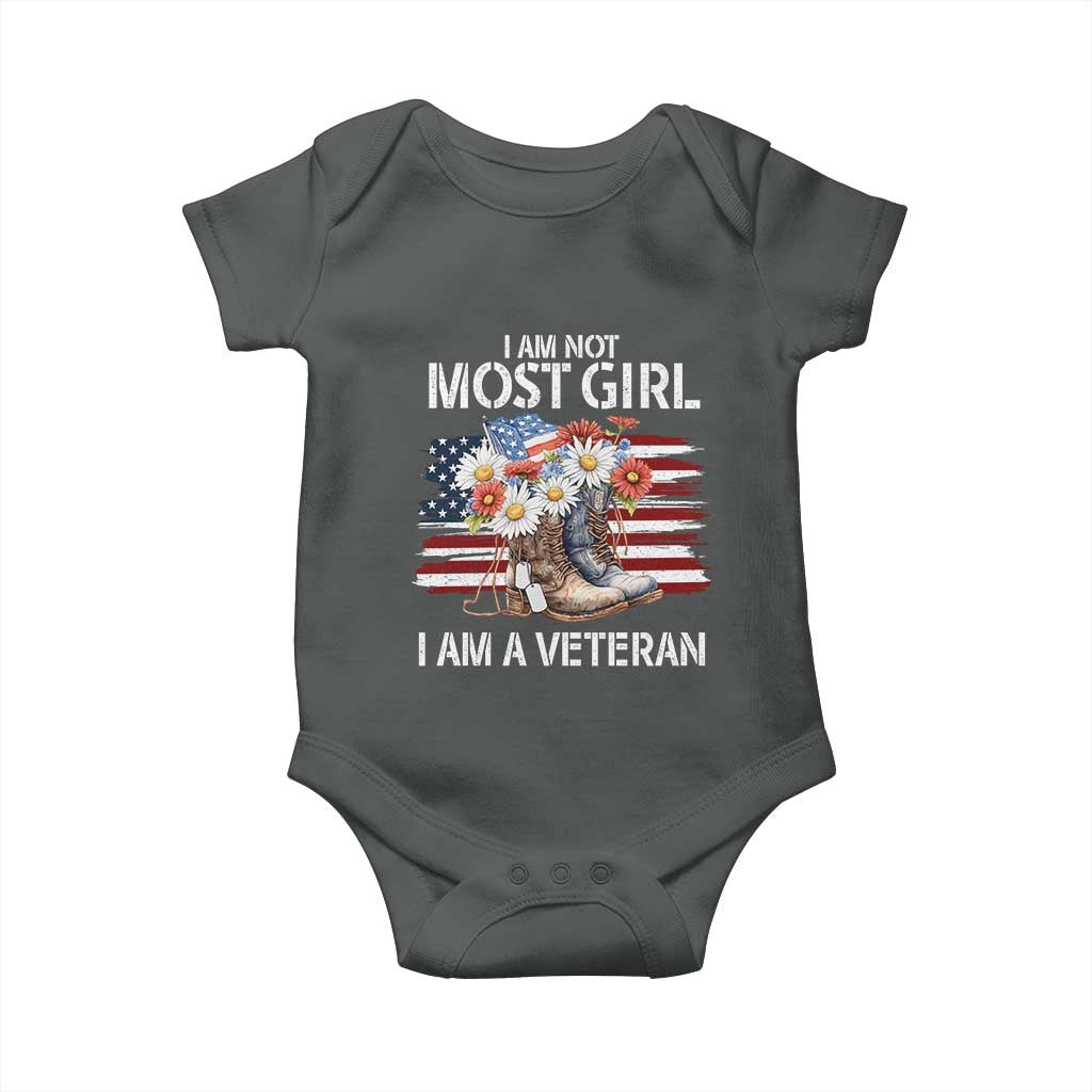I Am Not Most Girl I Am A Veteran Baby Onesie Female Veteran Combat Boots - Wonder Print Shop