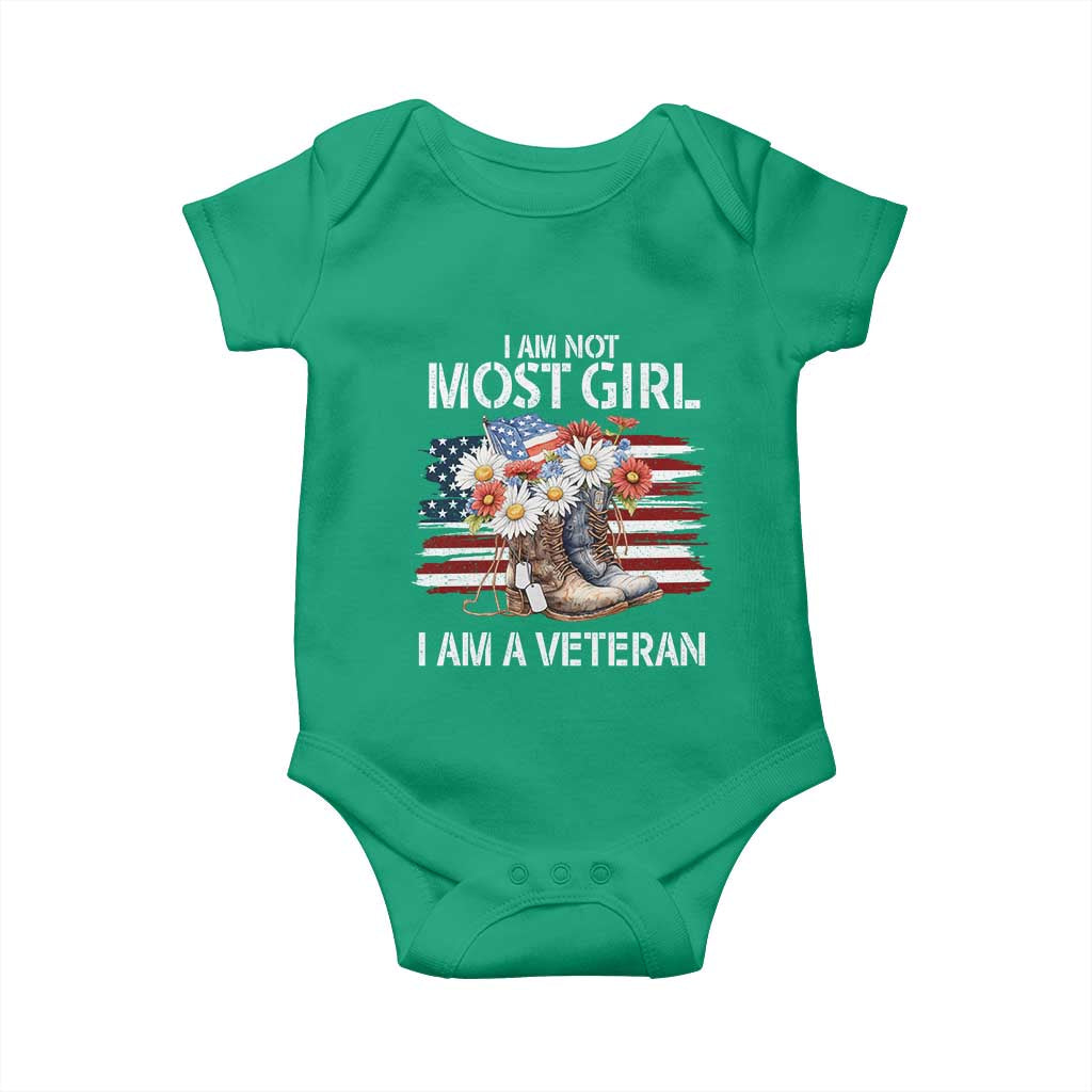 I Am Not Most Girl I Am A Veteran Baby Onesie Female Veteran Combat Boots - Wonder Print Shop