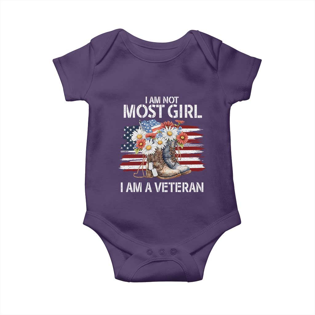 I Am Not Most Girl I Am A Veteran Baby Onesie Female Veteran Combat Boots - Wonder Print Shop