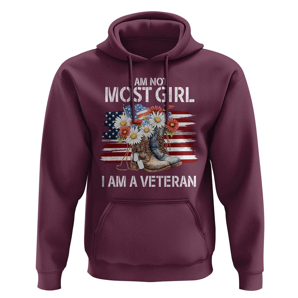 I Am Not Most Girl I Am A Veteran Hoodie Female Veteran Combat Boots - Wonder Print Shop