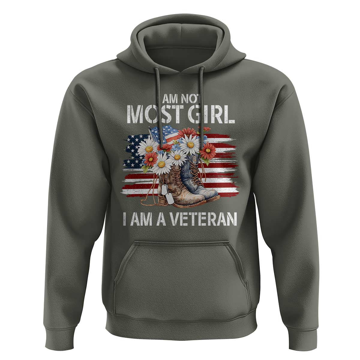 I Am Not Most Girl I Am A Veteran Hoodie Female Veteran Combat Boots - Wonder Print Shop