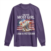 I Am Not Most Girl I Am A Veteran Long Sleeve Shirt Female Veteran Combat Boots - Wonder Print Shop