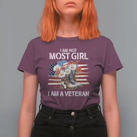 I Am Not Most Girl I Am A Veteran T Shirt For Women Female Veteran Combat Boots - Wonder Print Shop