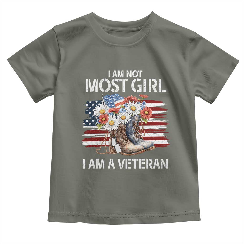 I Am Not Most Girl I Am A Veteran Toddler T Shirt Female Veteran Combat Boots - Wonder Print Shop