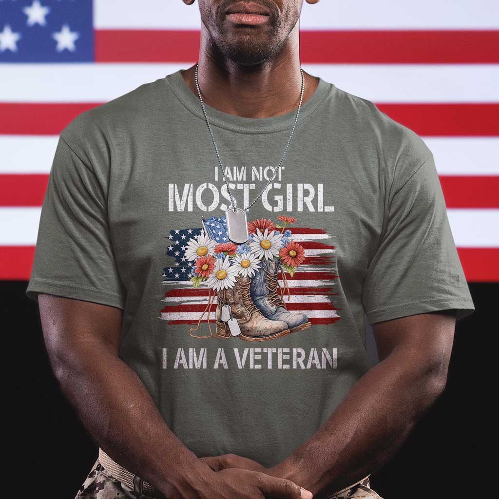 I Am Not Most Girl I Am A Veteran T Shirt Female Veteran Combat Boots - Wonder Print Shop