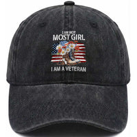 I Am Not Most Girl I Am A Veteran Washed Cotton Baseball Cap Female Veteran Combat Boots