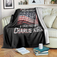 Speak Truth Defend Freedom A True Patriot Charlie Kirk Throw Blanket Vintage American Flag - Wonder Print Shop