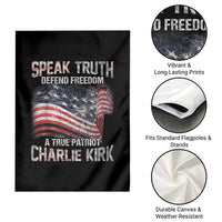 Speak Truth Defend Freedom A True Patriot Charlie Kirk Garden Flag Vintage American Flag - Wonder Print Shop