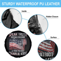 Speak Truth Defend Freedom A True Patriot Charlie Kirk Spare Tire Cover Vintage American Flag - Wonder Print Shop