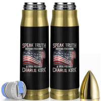 Speak Truth Defend Freedom A True Patriot Charlie Kirk Bullet Tumbler Vintage American Flag - Wonder Print Shop