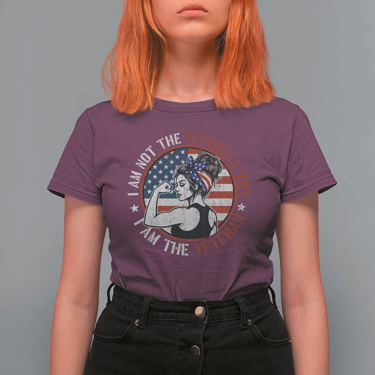 I Am Not The Veterans Wife I Am The Veteran T Shirt For Women Female Veteran - Wonder Print Shop