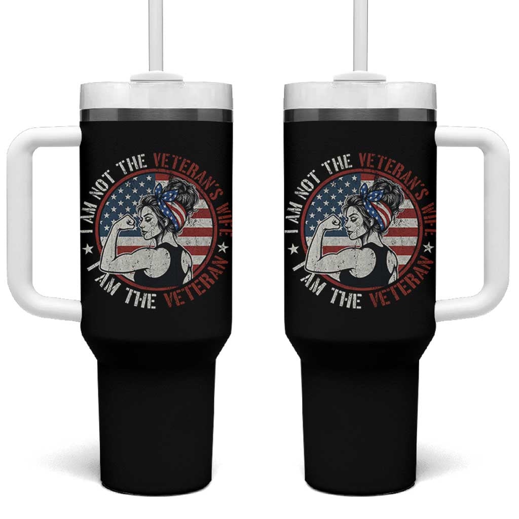 I Am Not The Veterans Wife I Am The Veteran Tumbler With Handle Female Veteran - Wonder Print Shop