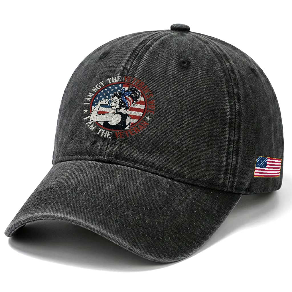 I Am Not The Veterans Wife I Am The Veteran Washed Cotton Baseball Cap Female Veteran