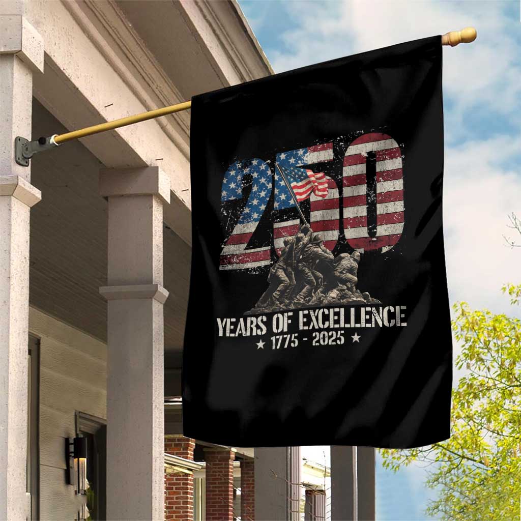 250 Years Of Excellence Garden Flag 250th US Military Birthday Iwo Jima - Wonder Print Shop